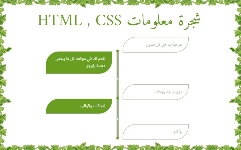 شجرة معلومات HTML , CSS