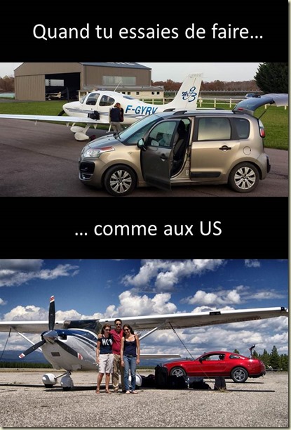 Quand tu essaies de faire comme aux Etats-Unis Voiture Citroen et Mustang