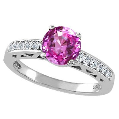 wedding rings with pink sapphires