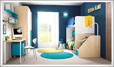 Kamar Tidur Minimalis Warna Biru