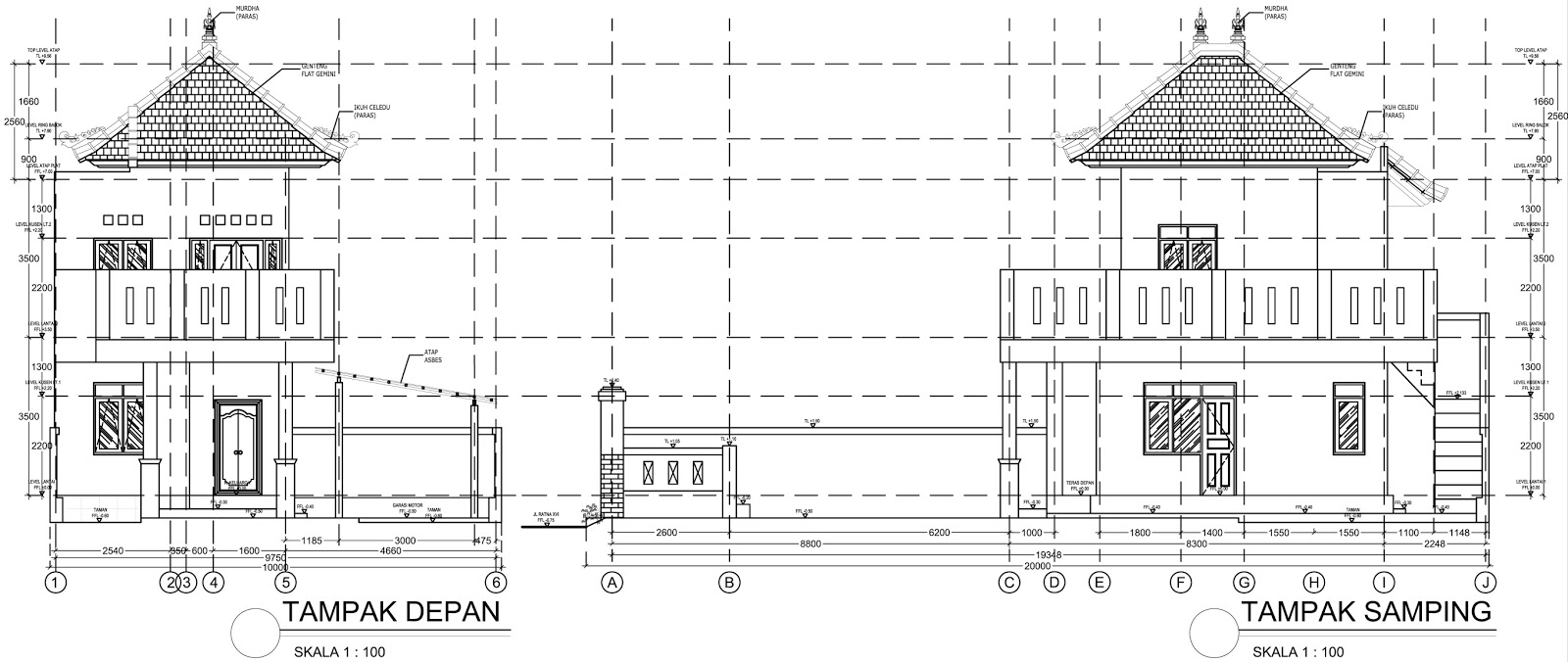 GAMBAR DESAIN RUMAH TINGGAL TYPE 100/200 DI JL RATNA XVI 