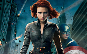 Black Widow Scarlett Johansson and Captain America The Avengers HD Wallpaper