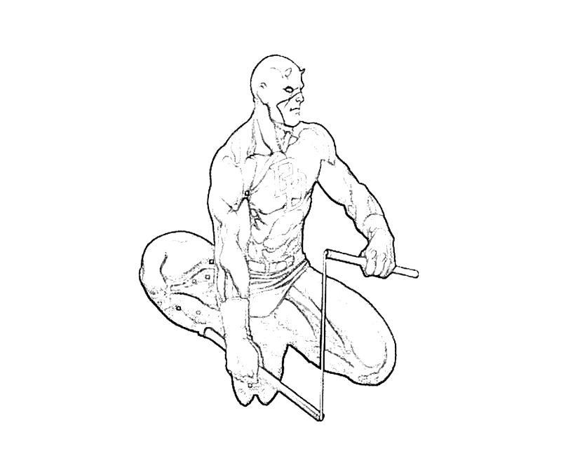 Printable X-Men Daredevil Action Coloring Pages title=