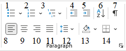 Thumbnail Paragraph Group in Microsoft Word