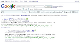 Hasil penelusuran lanjutan google