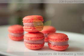 Macarons rosa y frambuesa