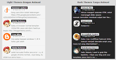 Widget Komentar Efek Animasi Blogspot