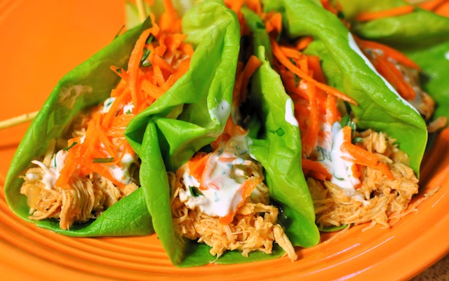 Crock Pot Buffalo Chicken Lettuce Wraps