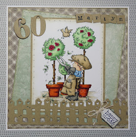 60th birthday card with gardening boy (image from LOTV)