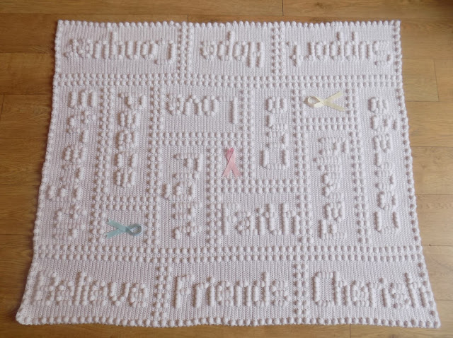 Free Cancer Support 1 piece crochet pattern using Caron Simply Soft White 9701