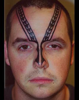 Superhero face tattoos