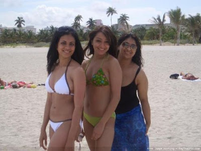 desi indian local girl in bikini dress on beach