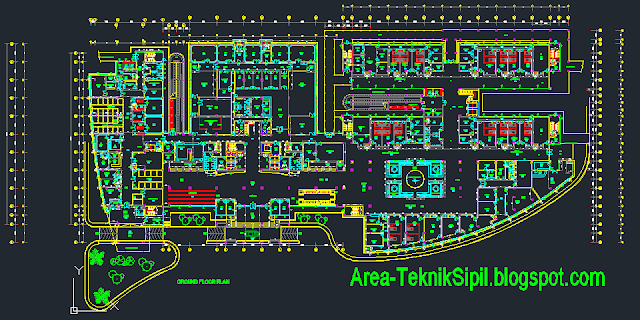 Download AutoCAD  Rumah  Sakit  Plan Free Area TEKNIK SIPIL