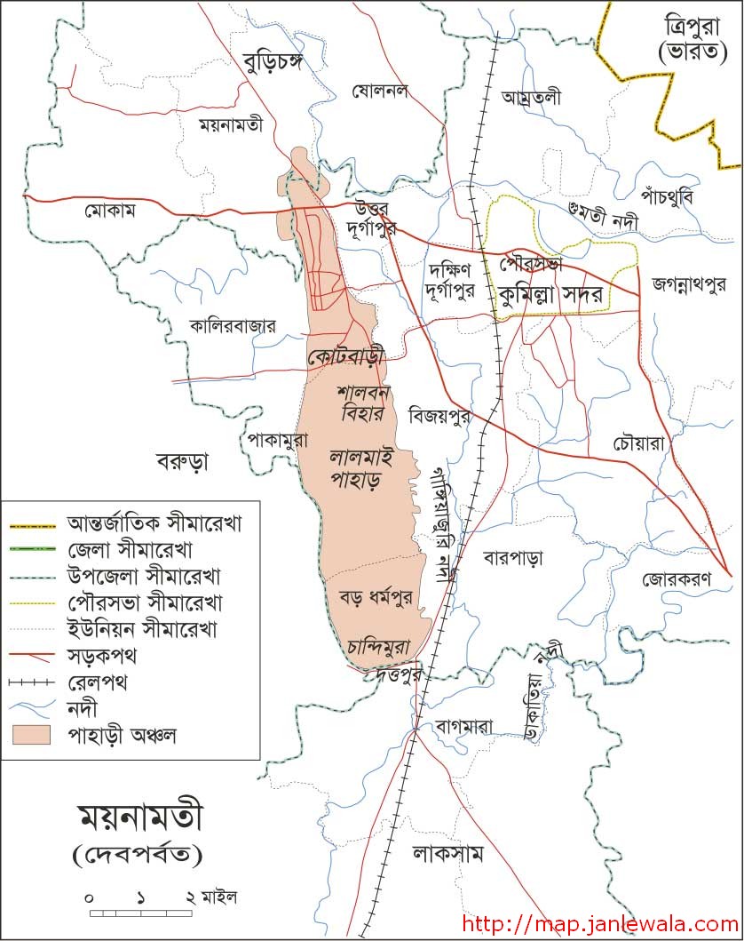 ময়নামতী (দেবপর্বত) মানচিত্র, বাংলাদেশ