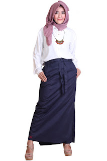 Gambar Agen Rok Celana Muslimah Rocella Navy