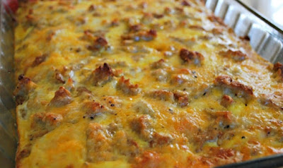 SAUSAGE, EGG AND BISCUIT BREAKFAST CASSEROLE - FOOD FUN FRIDAY