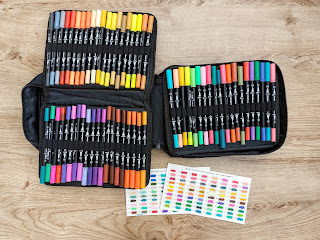 160 set of Ohuhu dual tip, felt tip, waterbased art markers and carry case