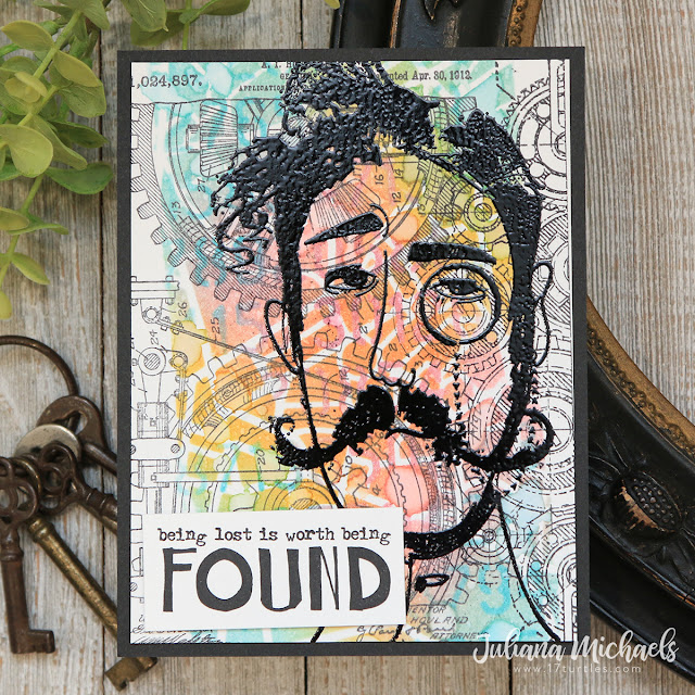 Found Card by Juliana Michaels featuring Tim Holtz Stampers Anonymous Observations Stamp Set