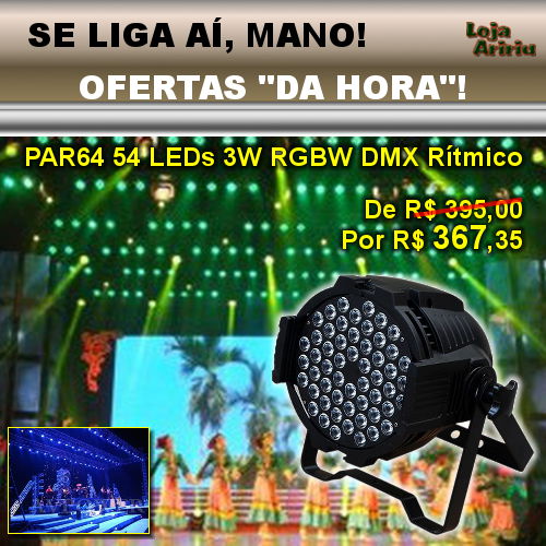 OFERTA! Canhão PAR64 54 LEDs 3W RGBW DMX Áudio-Rítmico