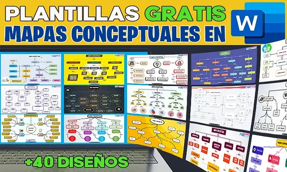 Plantillas de Mapas Conceptuales en Word Creativos Gratis