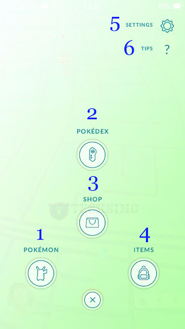 menu pokemon go