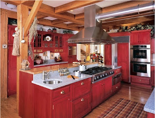 Cocina color rojo