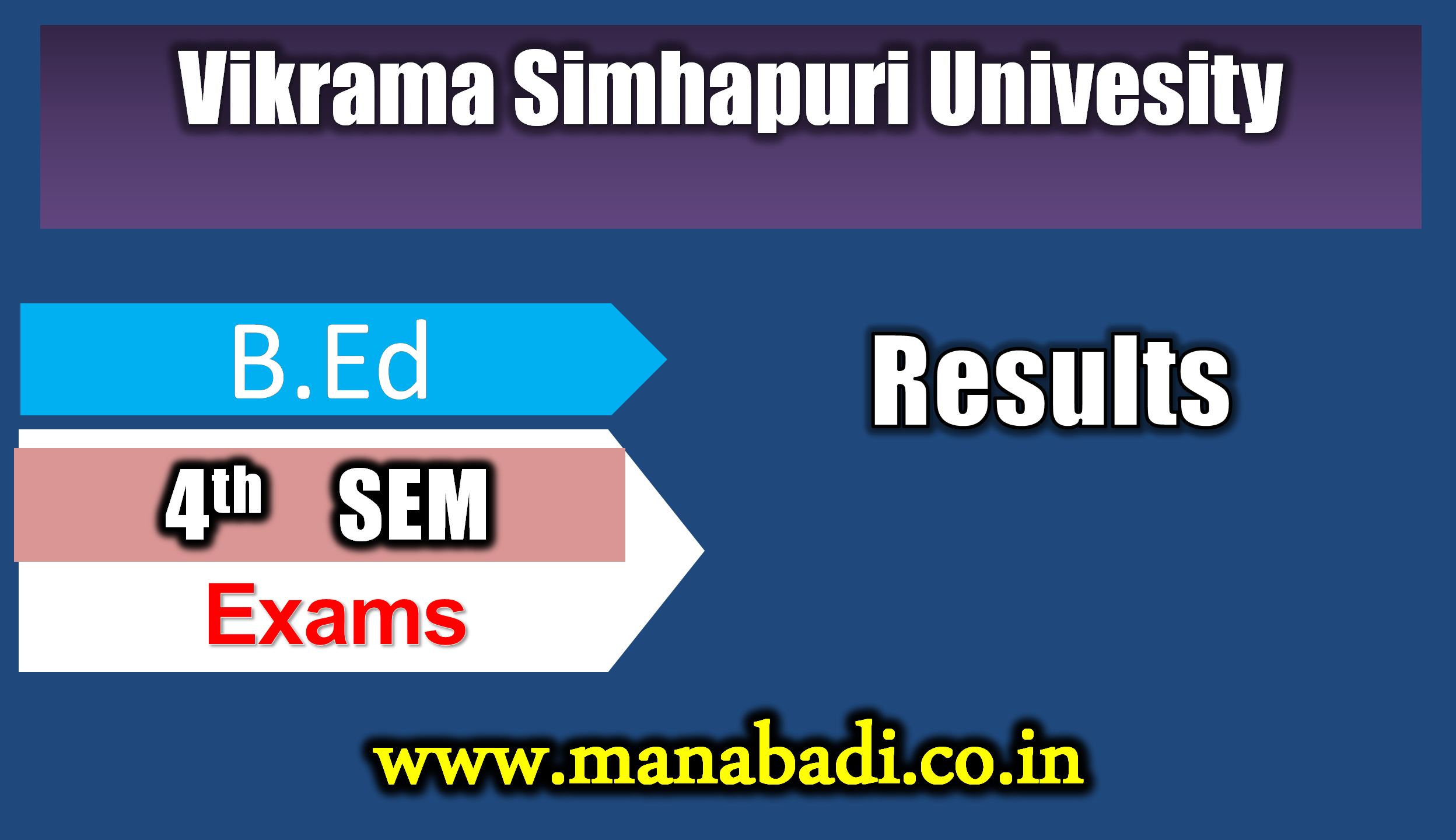 Vikrama Simhapuri University B.Ed 4th Sem Exam Aug, 2023 Result