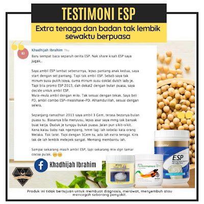 Testimoni ESP Dalam Set Menyusu Shaklee