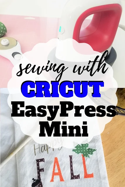Learn how to applique with sewing machine a kitchen towel with the Cricut EasyPress Mini.