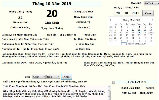 An sao nữ mạng Canh Ngọ 20/10/2019