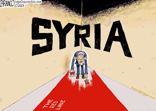 Obama"s Red Line on Syria - Editorial Cartoon by A.F. Branco