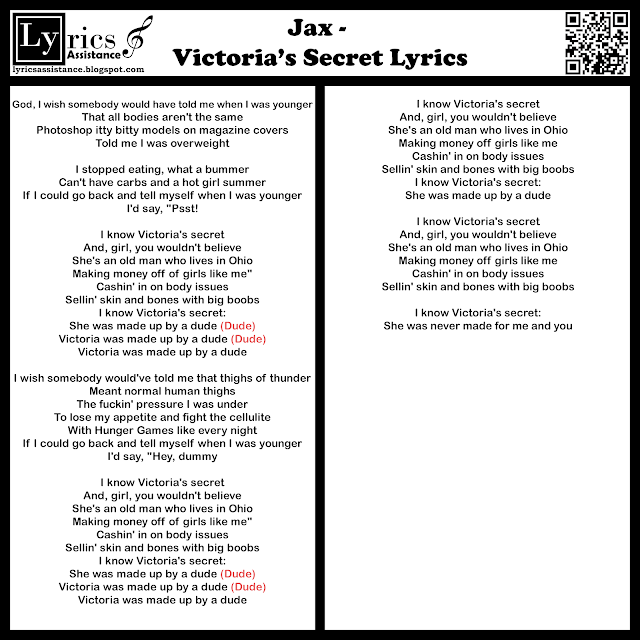 Jax - Victoria’s Secret Lyrics | lyricsassistance.blogspot.com