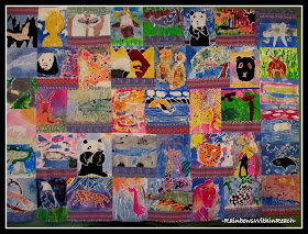photo of: Batik Quilt of Animals from Student Art via RainbowsWithinReach Quilt RoundUP