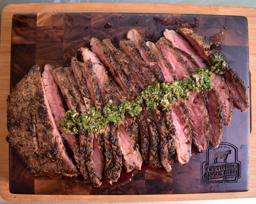 Flank steak with chimichurri