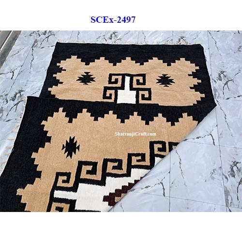 Handmade (4x6 feet) Shatranji rugs, floormat for living room শতরঞ্জি SCEx-2497