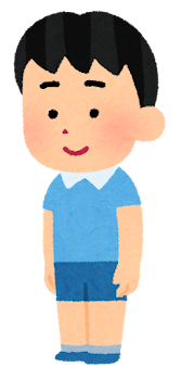 立ち止まる男の子のイラスト