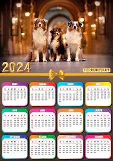 calendario 2024 con foto de perros