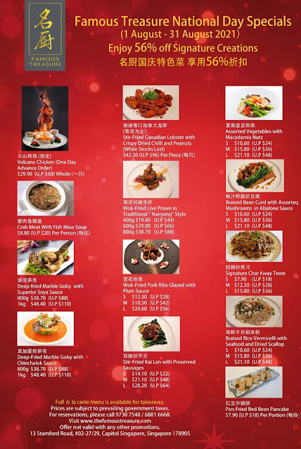 Famous Treasure National Day Specials