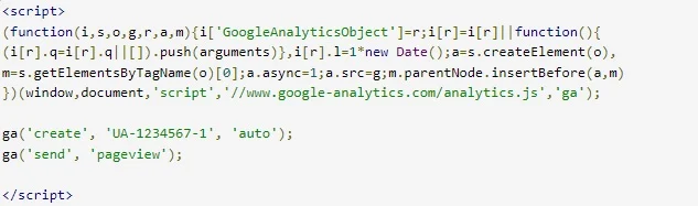 tracking code google analytics