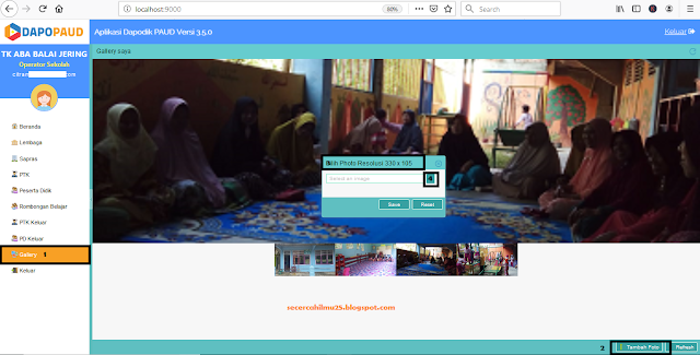 Halaman Gallery Tambah Foto