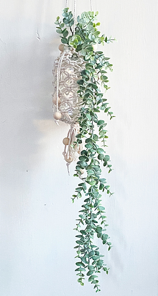 hanging planter with macrame