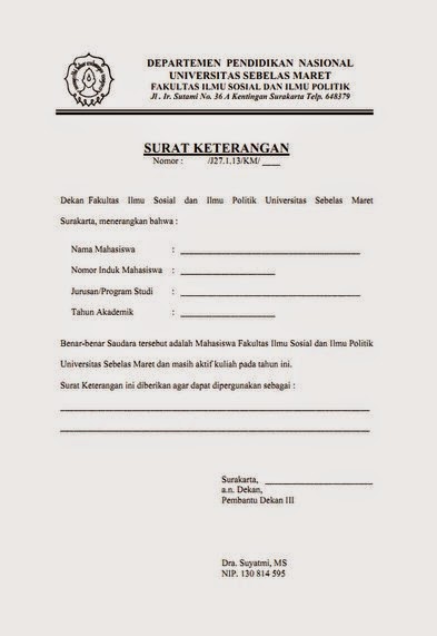 Contoh Surat Keterangan Masih Kuliah - WAWASANPENDIDIKAN