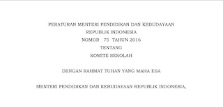 Permendikbud no 75 tahun 2016