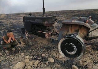  ockupationerna försöker så att sätta eld på kurdiska farmer och jordbruks saker och ting
