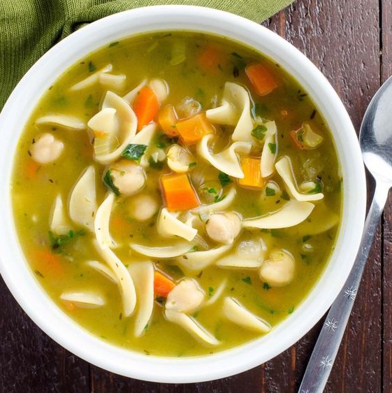 Chickpea Noodle Soup: Vegan Comfort Food #veggies #vegetables