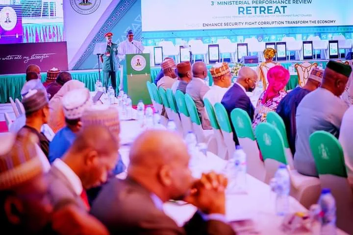 President Buhari participates at the 3rd Ministerial Review and Performance Retreat in State House on 17th Oct 2022