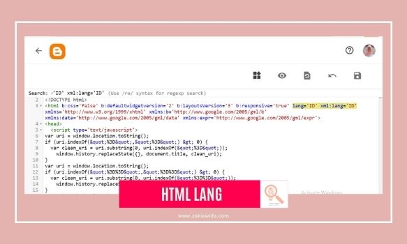 html lang