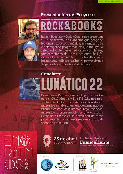 El festival "Rock and Books" y el concierto de Lunática 22 aúnan música y literatura en el municipio de Fuencaliente