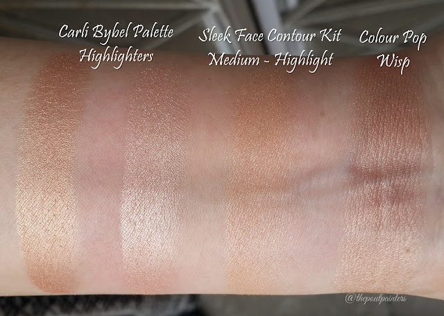 Swatches Colour Pop Highlighter Wisp Sleek Contour Kit Medium Carli Bybel Palette