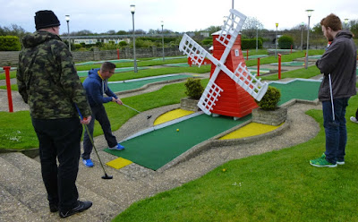 Playing a windmill hole in Skegness on a previous National Miniature Golf Day